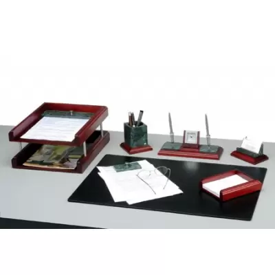 BESTAR MARBLE 6 Parçalı Yeşil Mermer Maun Sümen Takımı 6287 wdm
